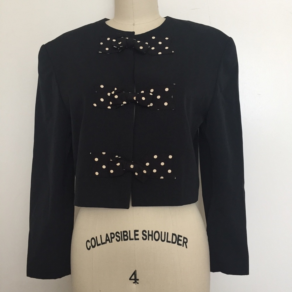 Vintage Mondi Black Cropped Blazer Jacket
